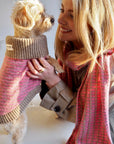 WAG&WOOL メリノラムズウール マフラー ピンクチェック 200㎝×26㎝
