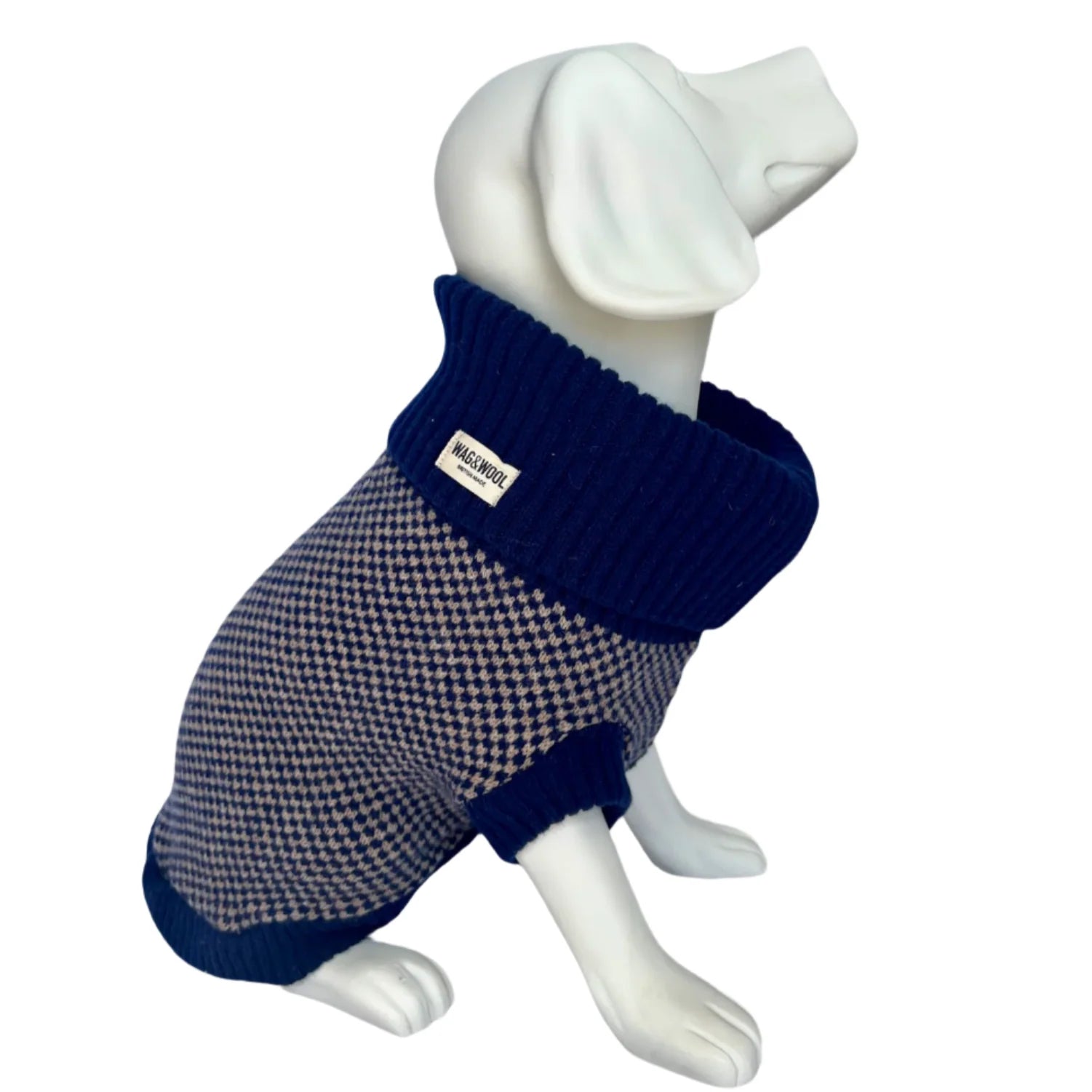 WAG＆WOOL　メリノラムウールドッグジャンパー　ネイビー