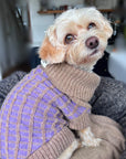 WAG＆WOOL メリノラムウールドッグジャンパー　パープルチェック