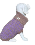 WAG＆WOOL メリノラムウールドッグジャンパー　パープルチェック