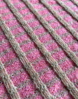 WAG＆WOOL　メリノラムズウール　マフラー　ピンクチェック　200㎝×26㎝
